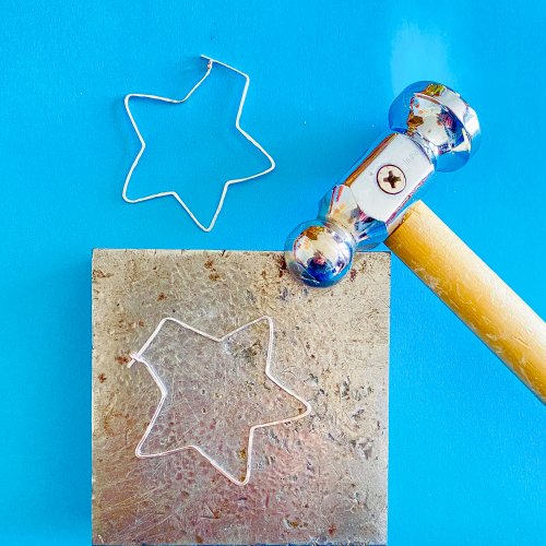 Margot Potter's Shine a Star Earrings - , Contemporary Wire Jewelry, Design, , Place one of the stars on your bench block